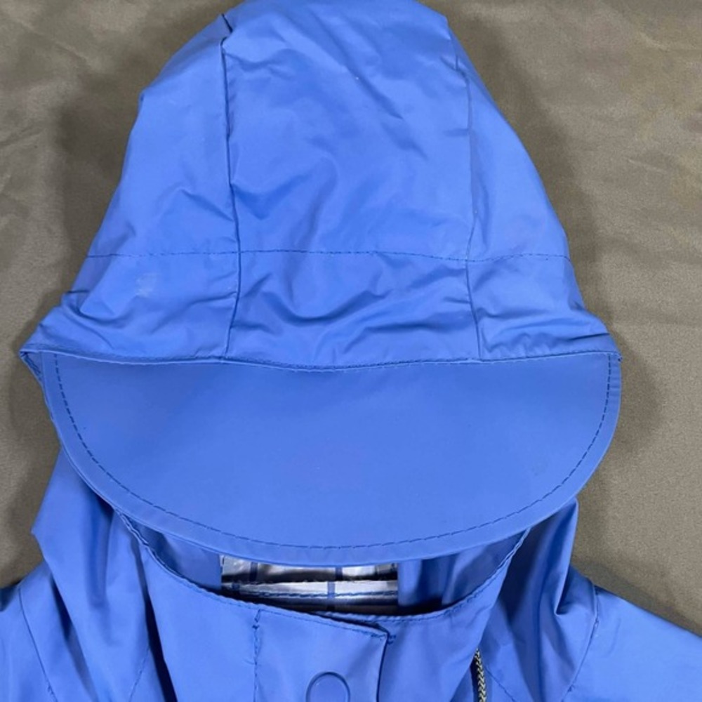 Vintage LL Bean Maine Guide Rain Jacket Blue Hooded Waterproof Womens Small - Picture 16 of 16